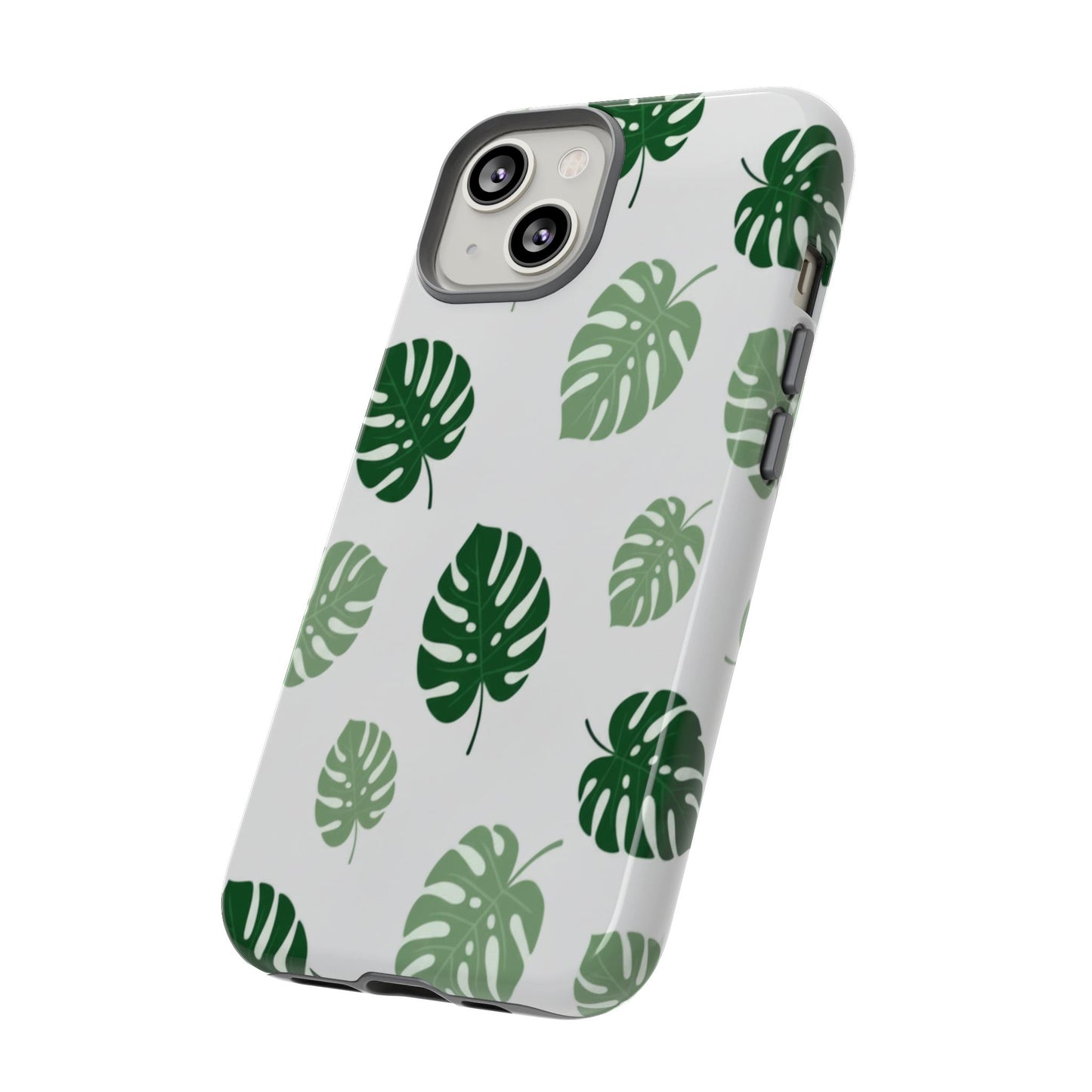 Monstera Leaf Phone Case — Tropical Green Pattern Tough Case