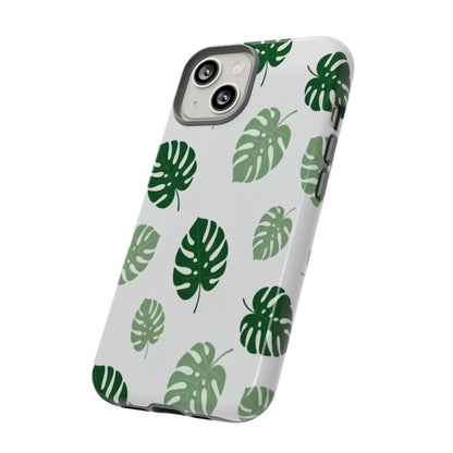 Monstera Leaf Phone Case — Tropical Green Pattern Tough Case