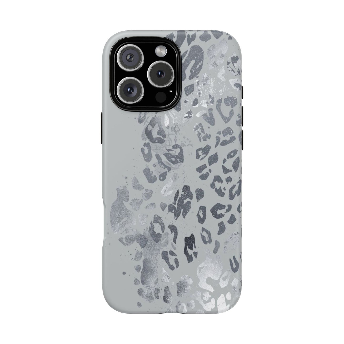 Gray Leopard Print Tough Phone Case