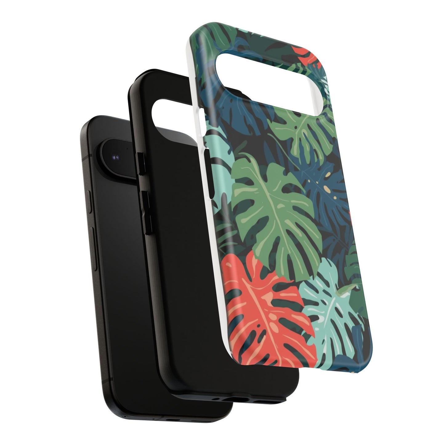 Tropical Monstera Phone Case — Colorful Leaf Protective Tough Case