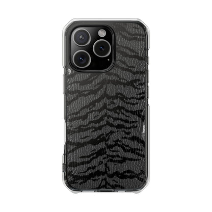 Clear Magnetic Impact Phone Case — Black Tiger Stripe