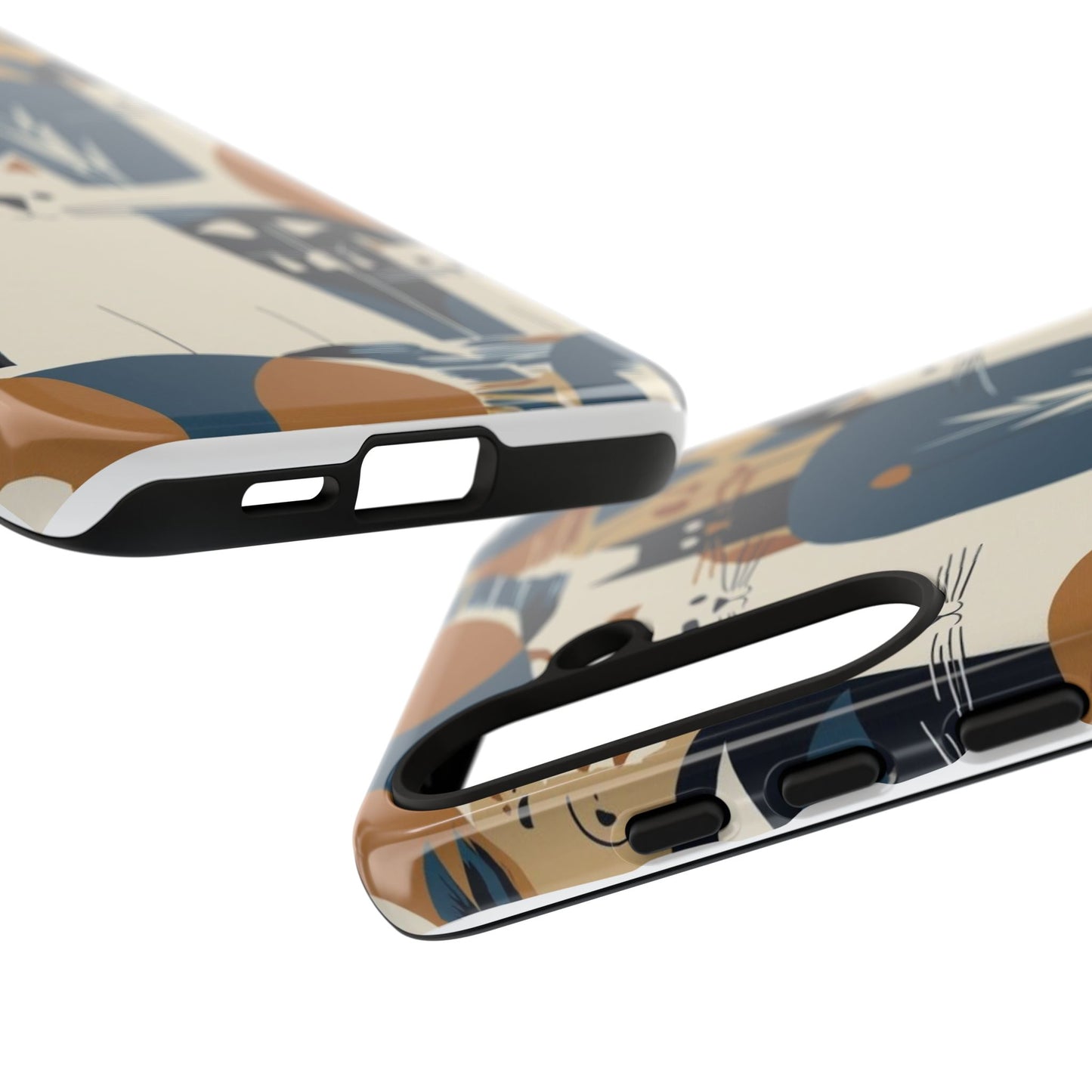 Cat Pattern Phone Case – Retro Abstract Cats Protective iPhone Cover