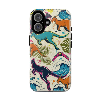 Tough Cases — Colorful Surfing Kangaroo Phone Case