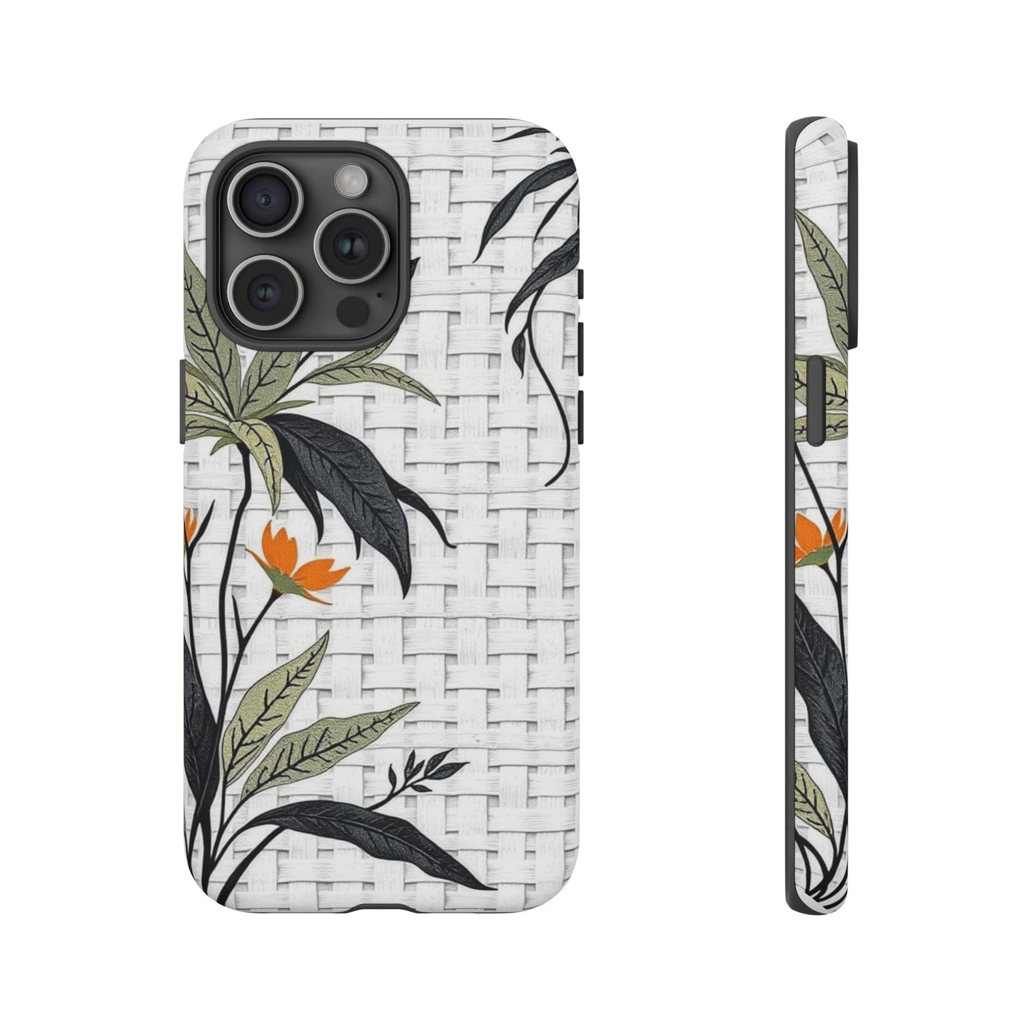 Floral Woven Tough Phone Case — Protective Botanical iPhone Cover