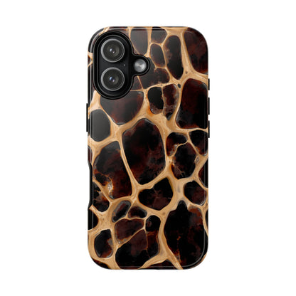 Phone Case — Brown Leather Dot Texture Rugged Protective Cover