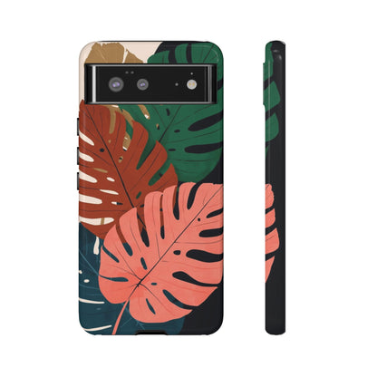Tropical Monstera Phone Case — Colorful Leaf Protective Tough Case