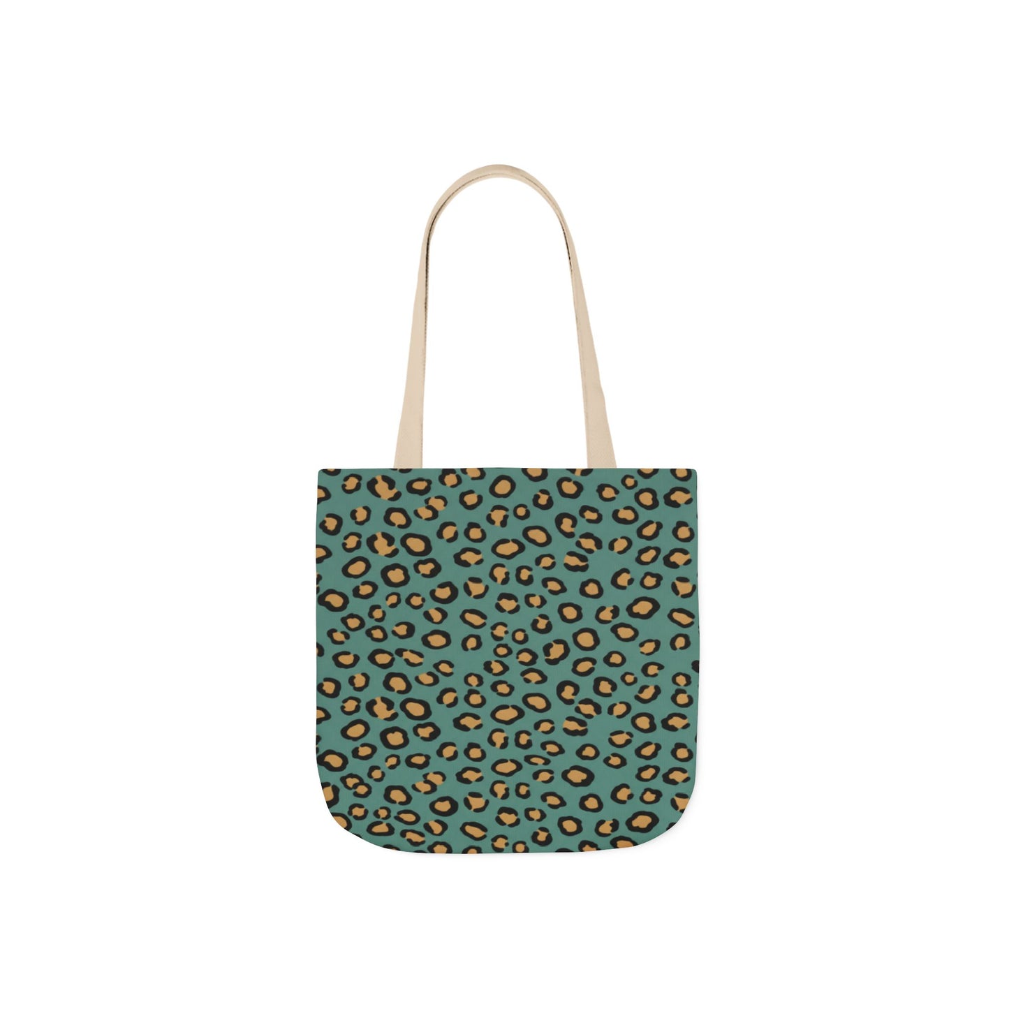 Teal Leopard Print Canvas Tote Bag — Trendy Animal Print Eco Shopper