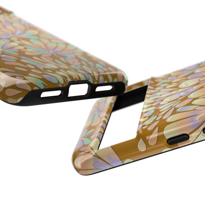 Floral Burst Tough Phone Case – Gold Pastel Botanical Protection