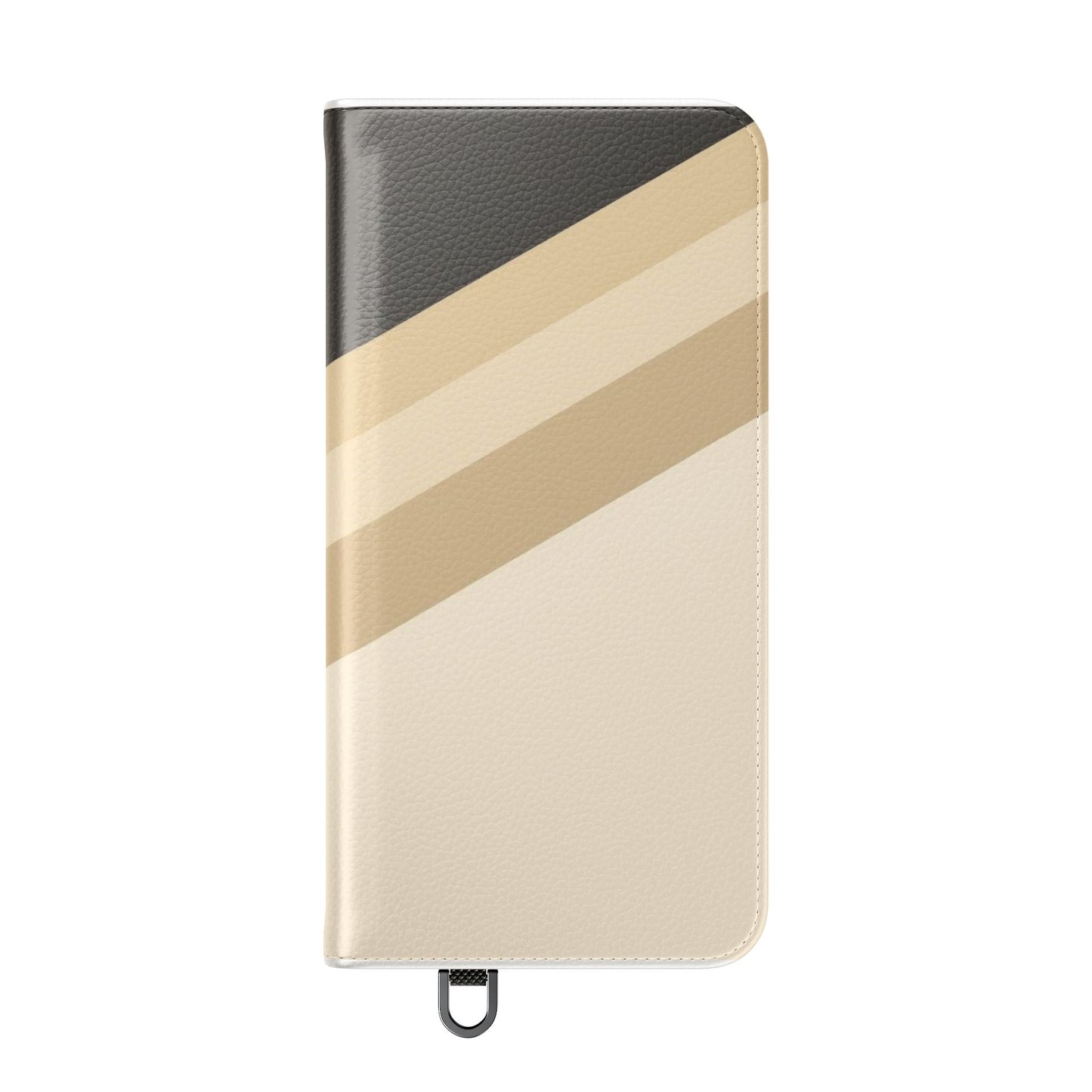 Retro Neutral Stripe Flip Phone Case — Wallet Folio with Card Slots