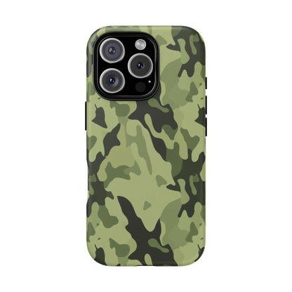 Camo Tough Phone Case — Military Green Protective iPhone Cover