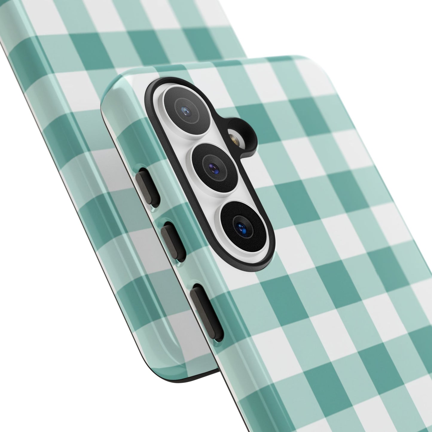 Mint Green Buffalo Check Tough Phone Case — Durable Plaid Protective Cover