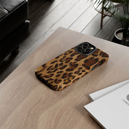 Leopard Print Tough Phone Case — Durable Animal Print Protective Cover