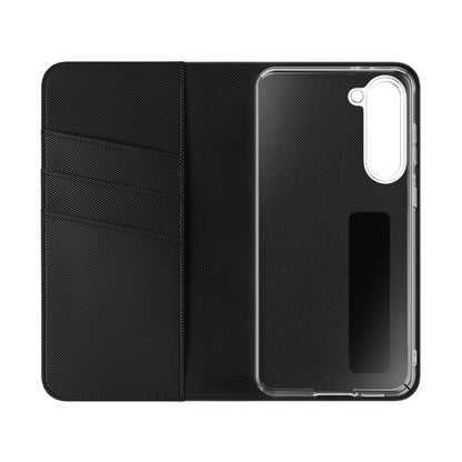 Checkered Flip Phone Case – Black & Cream Retro Grid Wallet Case