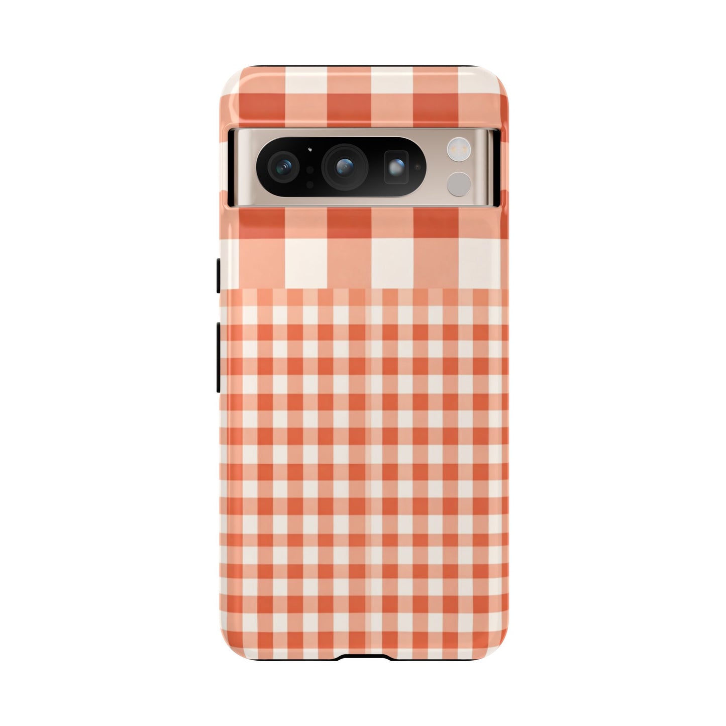 Buffalo Check Tough Phone Case — Orange Gingham Protective Cover