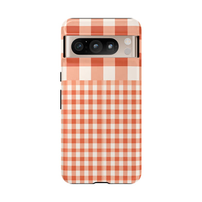 Buffalo Check Tough Phone Case — Orange Gingham Protective Cover