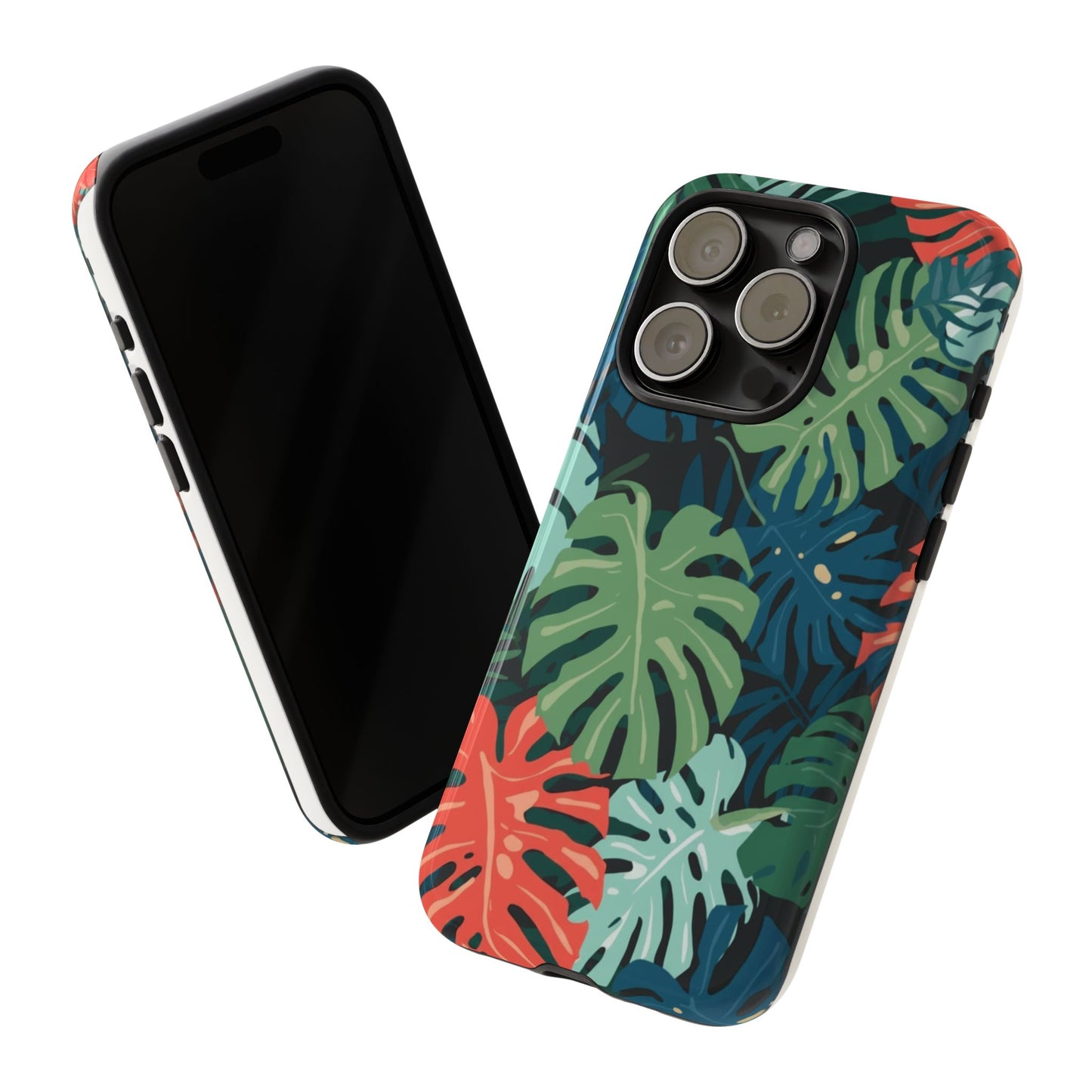 Tropical Monstera Phone Case — Colorful Leaf Protective Tough Case