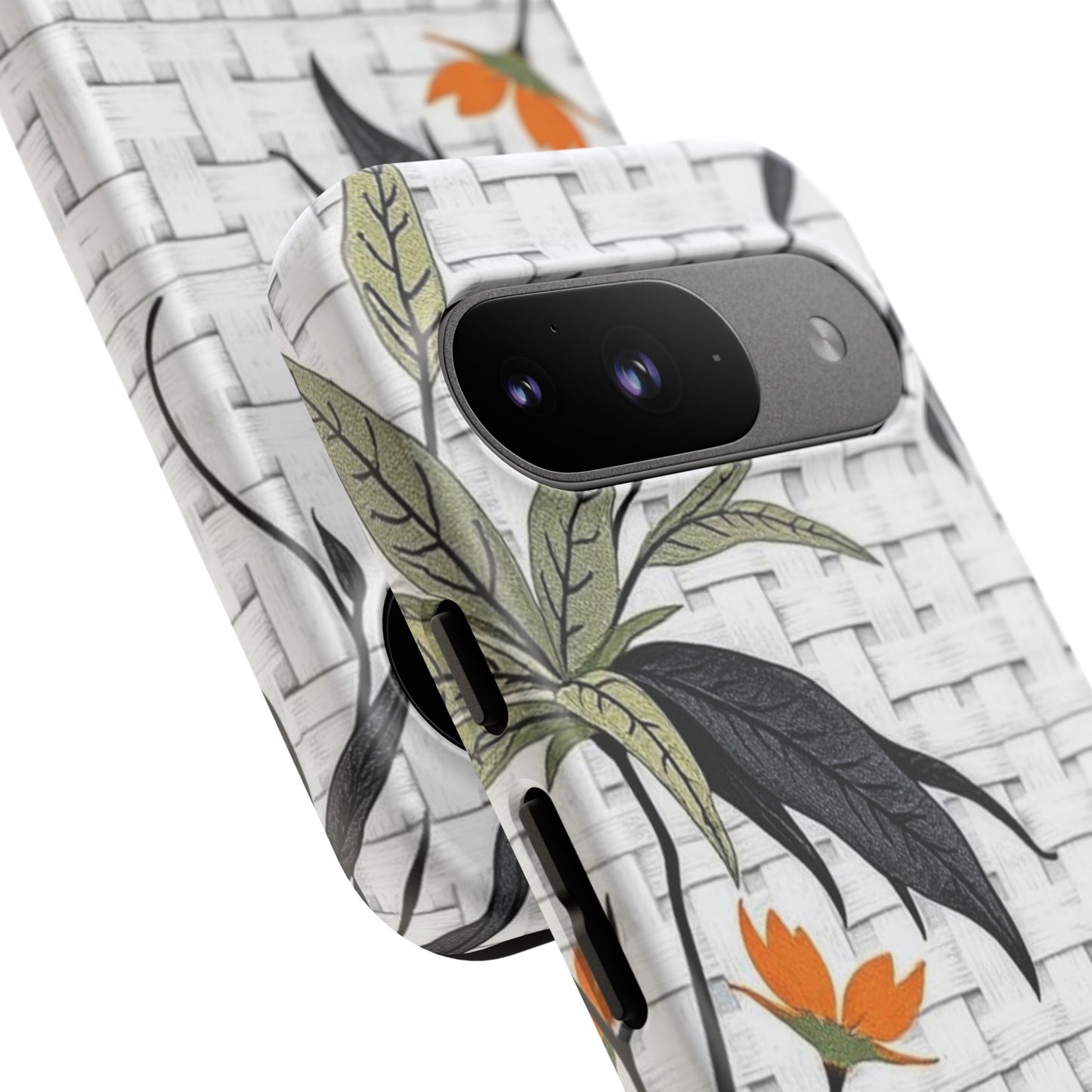 Floral Woven Tough Phone Case — Protective Botanical iPhone Cover
