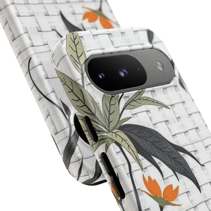 Floral Woven Tough Phone Case — Protective Botanical iPhone Cover