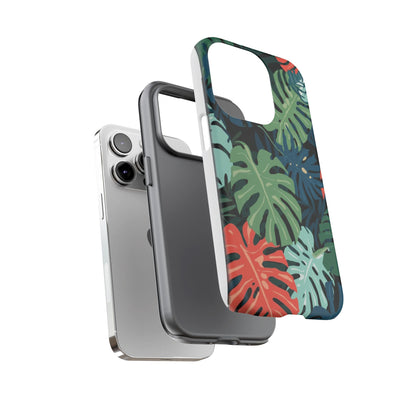 Tropical Monstera Phone Case — Colorful Leaf Protective Tough Case