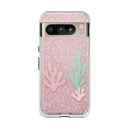 Pink Glitter Seaweed Tough Case - Sparkle Protective Phone Cover
