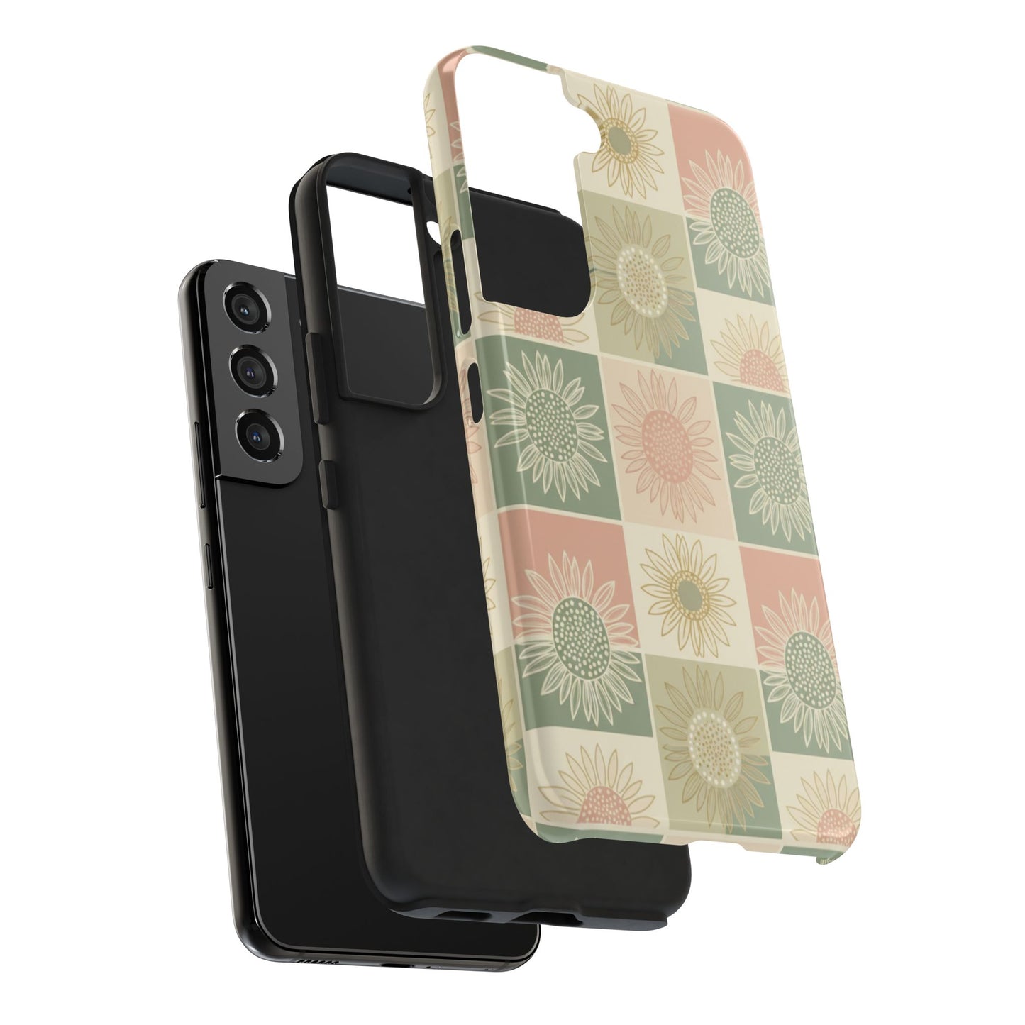 Copy of Copy of Copy of Sunflower Check iPhone Tough Phone Case — Retro Pastel Floral Protective Cover