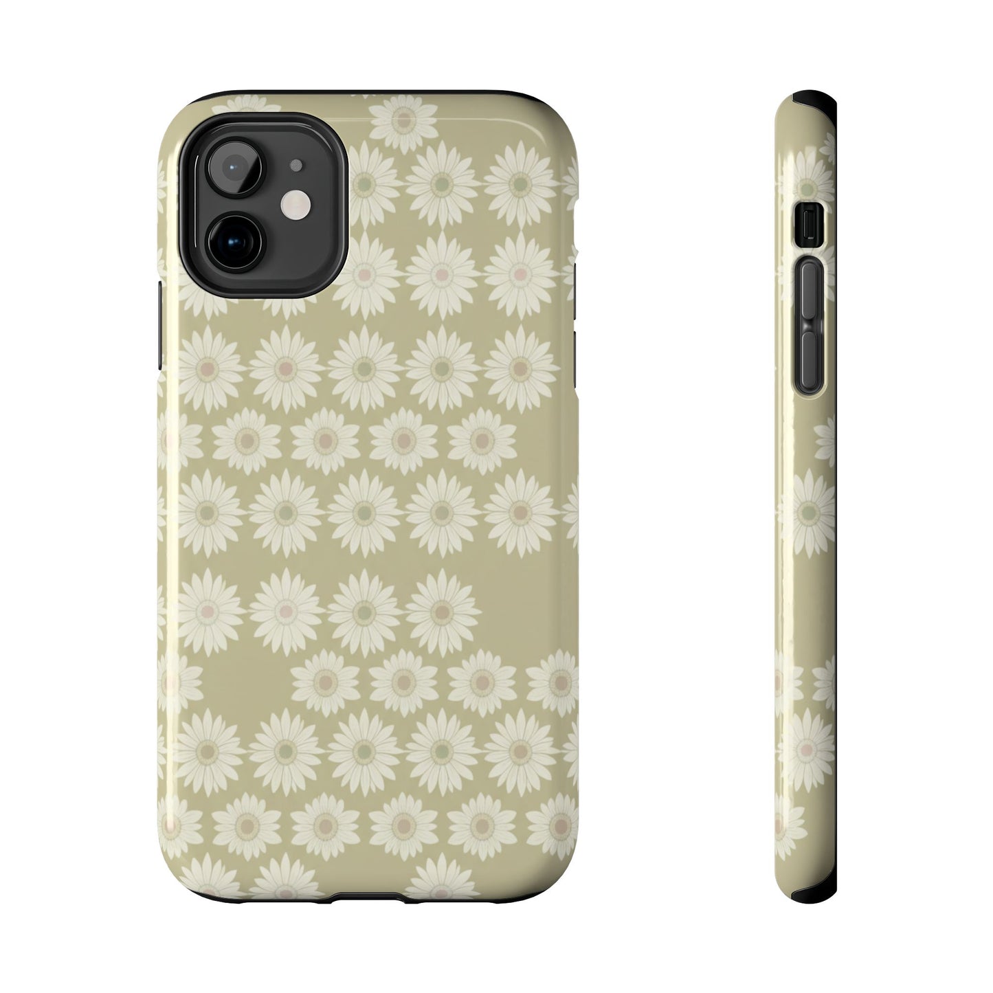 Daisy Pattern Tough Phone Case — Protective Floral iPhone Cover