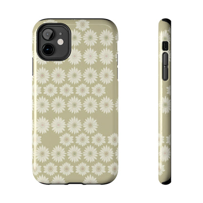 Daisy Pattern Tough Phone Case — Protective Floral iPhone Cover