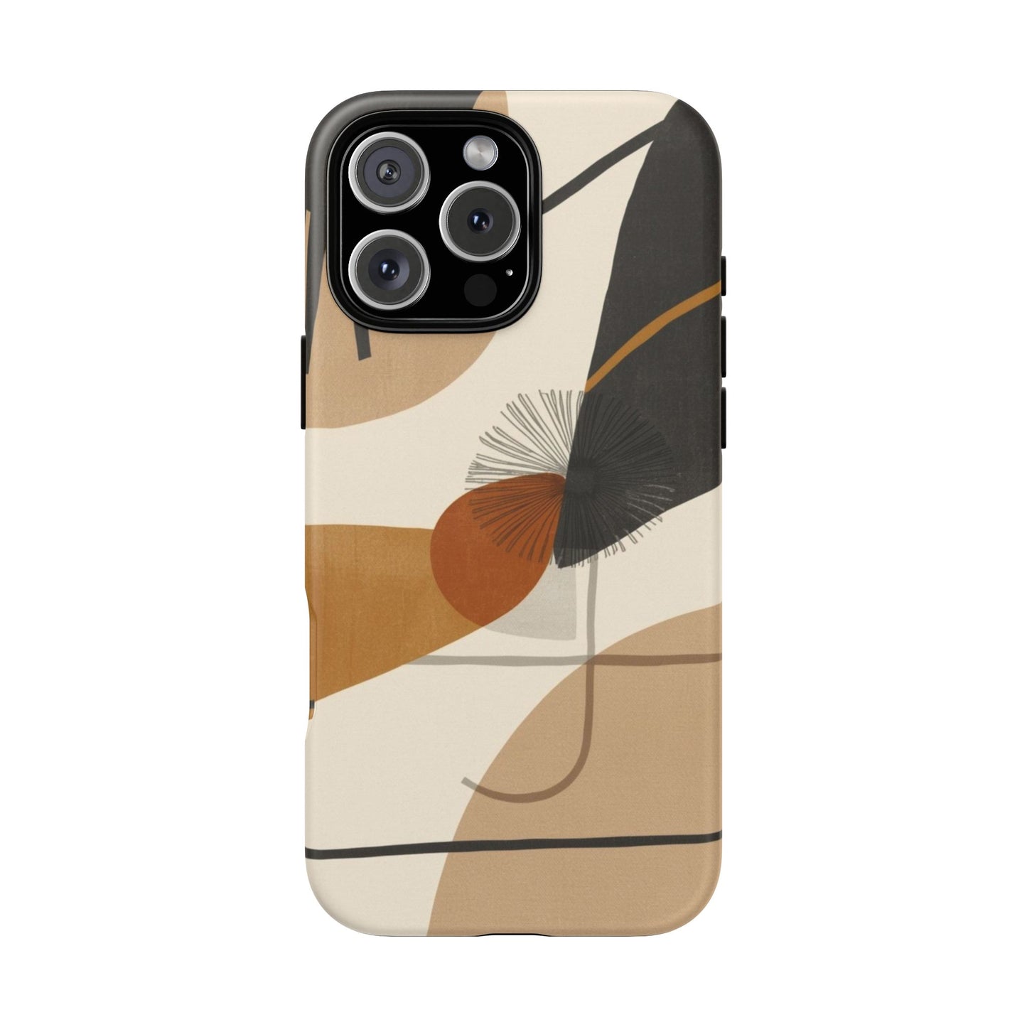Abstract Earth Tone Phone Case — Mid-Century Minimalist Tough Case