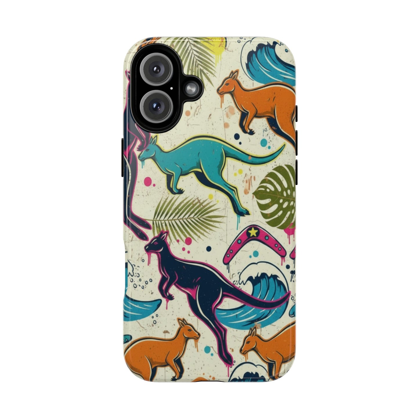 Tough Cases — Colorful Surfing Kangaroo Phone Case