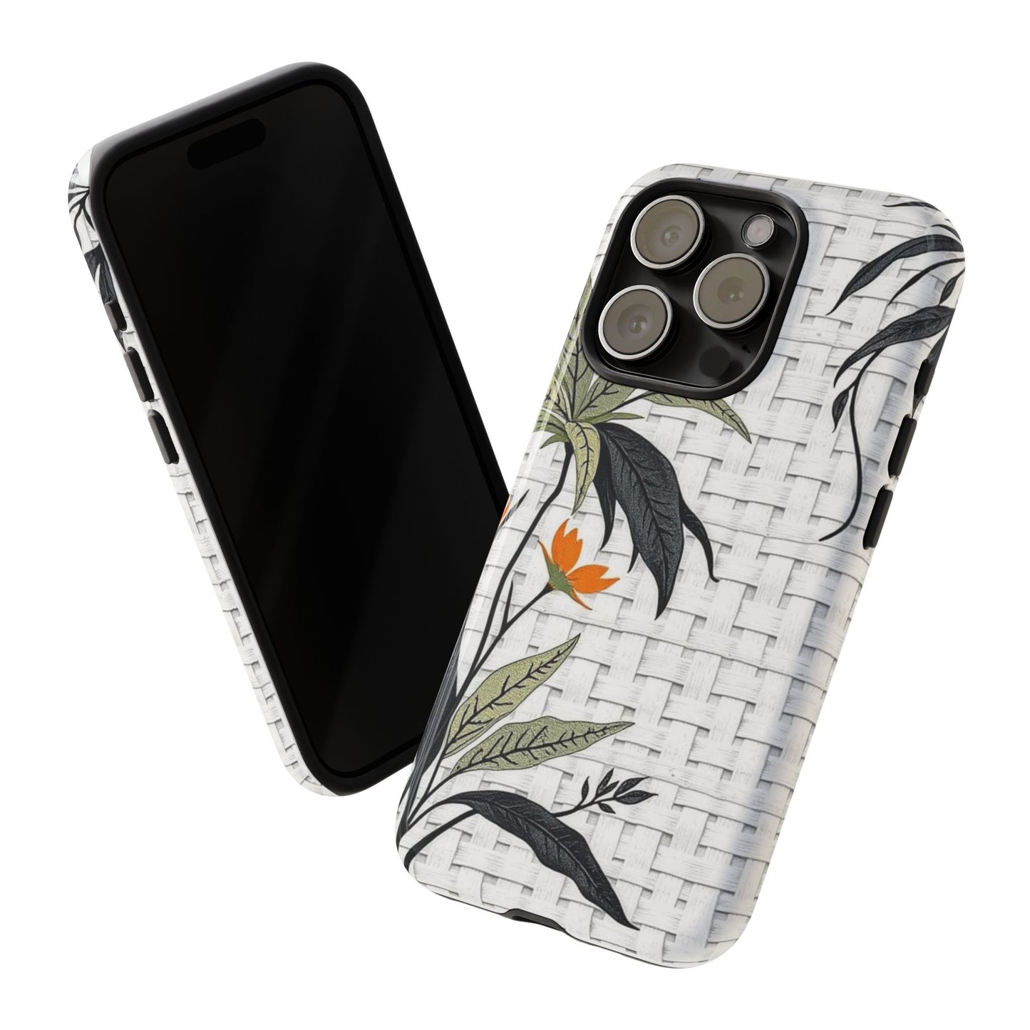 Floral Woven Tough Phone Case — Protective Botanical iPhone Cover