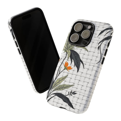 Floral Woven Tough Phone Case — Protective Botanical iPhone Cover