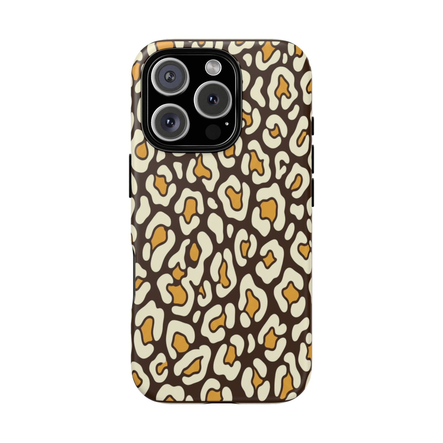 Leopard Print Tough Phone Case — Durable Protective iPhone Cover