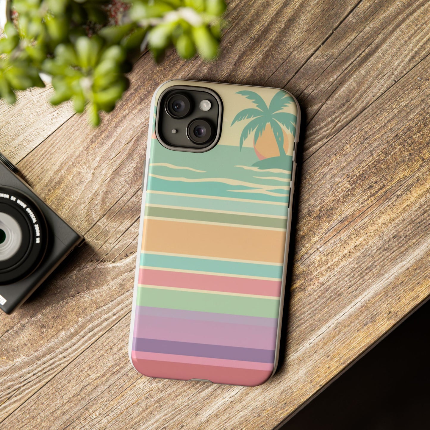 Tough Case — Retro Pastel Sunset Palm Tree Phone Case