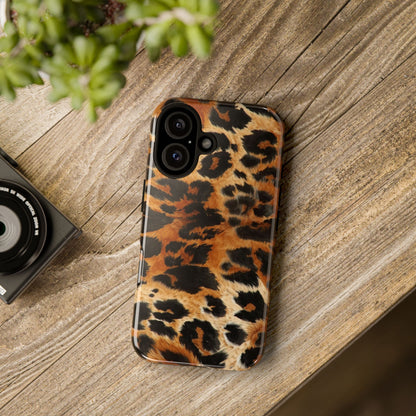 Leopard Print Tough Phone Case – Rugged Protective iPhone Cover