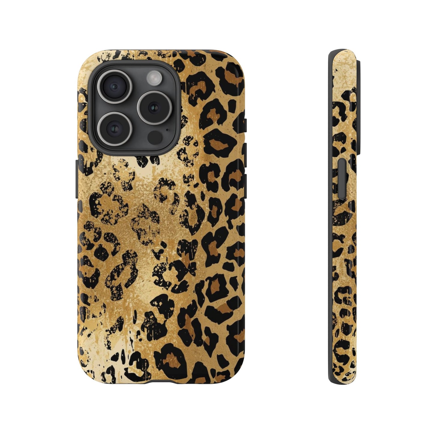 Leopard Print Tough Phone Case — Durable Protective iPhone Cover