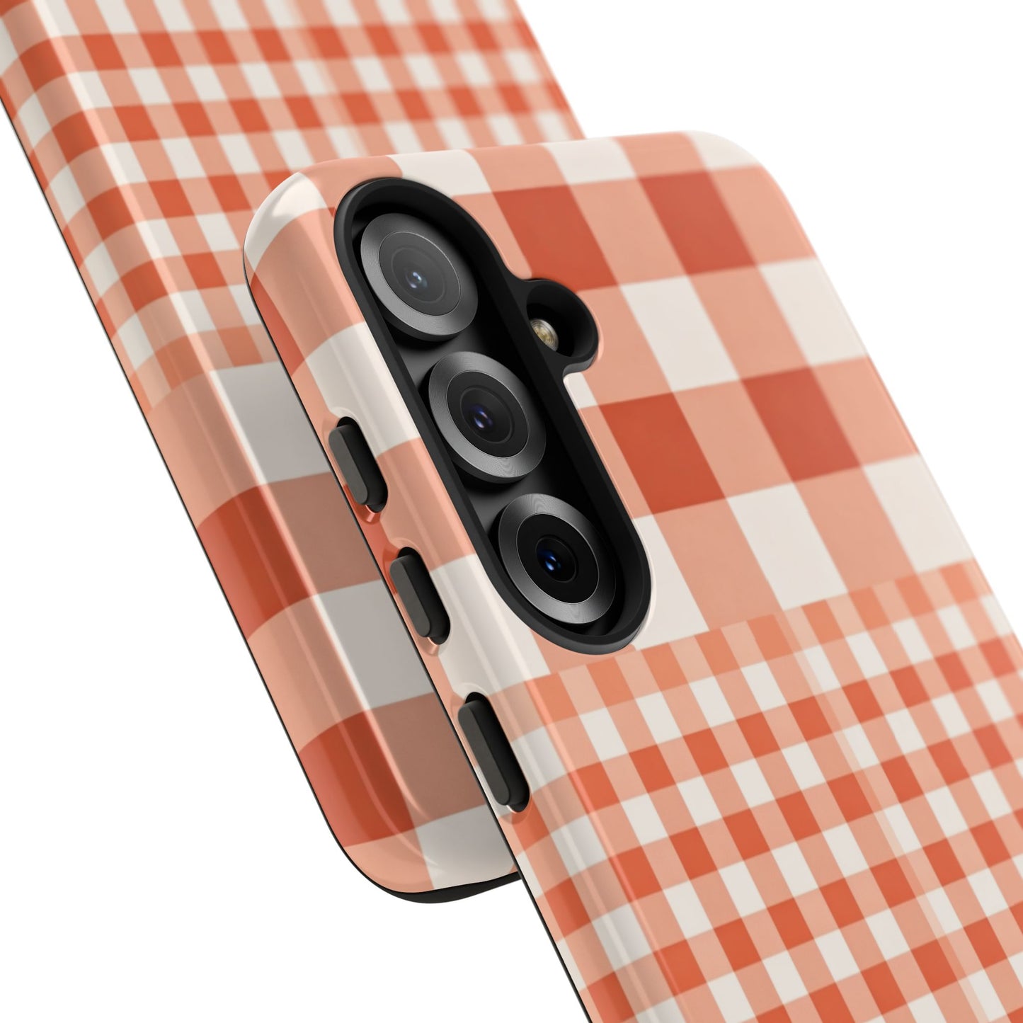 Buffalo Check Tough Phone Case — Orange Gingham Protective Cover