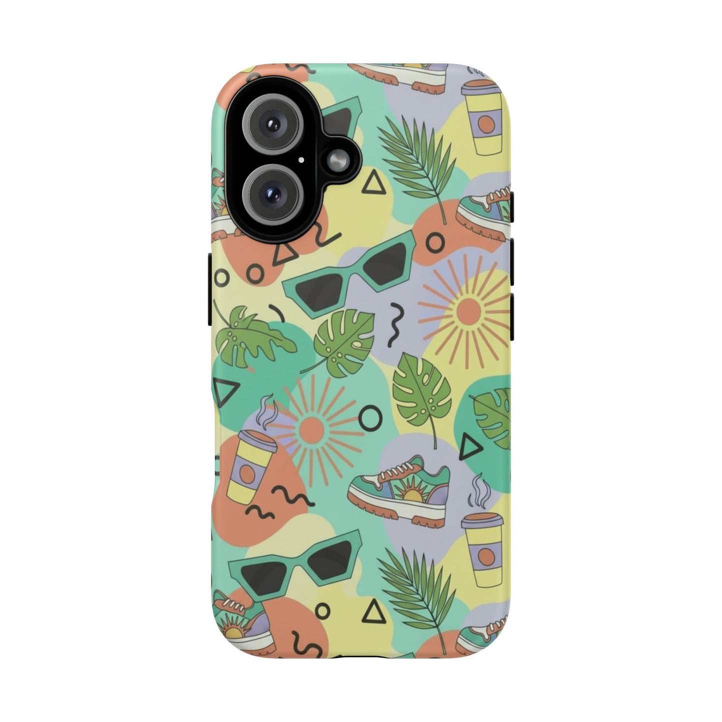 Tropical Summer Phone Case — Retro Sunglasses, Sneakers & Palm Pattern