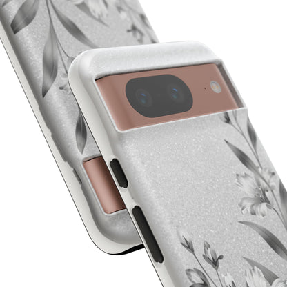 Floral Monochrome Phone Case — Elegant Black & White Lily Design