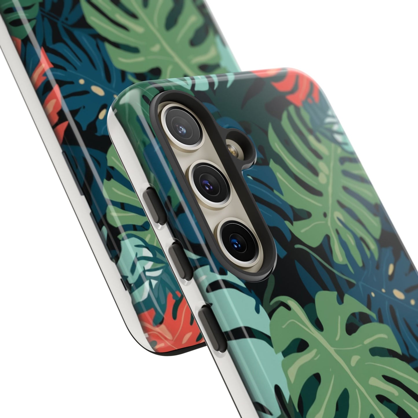 Tropical Monstera Phone Case — Colorful Leaf Protective Tough Case