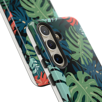 Tropical Monstera Phone Case — Colorful Leaf Protective Tough Case