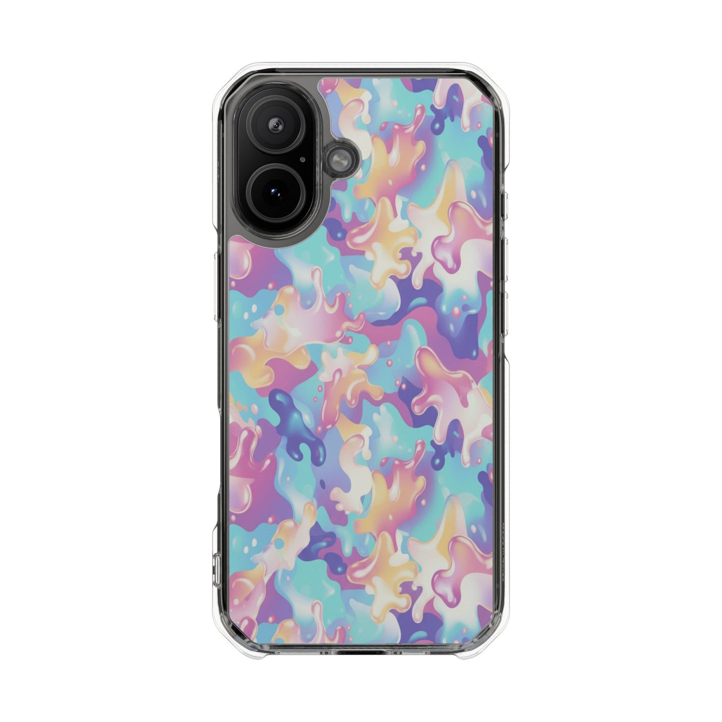 Pastel Liquid Camouflage Magnetic Clear Phone Case