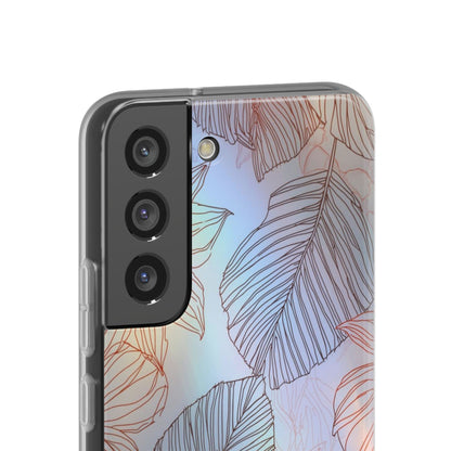 Floral Holographic Phone Case — Iridescent Leaves & Flowers Flexi Case