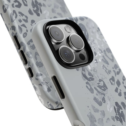 Gray Leopard Print Tough Phone Case