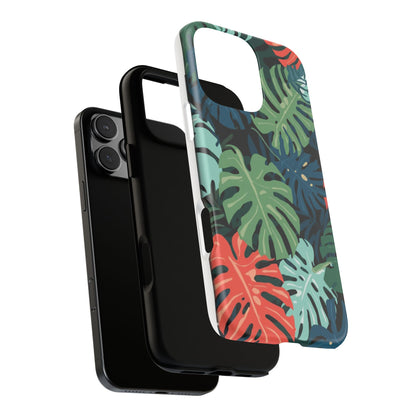 Tropical Monstera Phone Case — Colorful Leaf Protective Tough Case