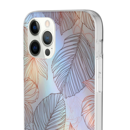 Floral Holographic Phone Case — Iridescent Leaves & Flowers Flexi Case