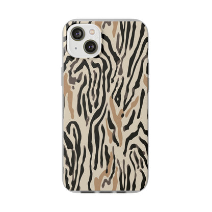 Zebra Stripe Phone Case – Neutral Animal Print Flexi Case