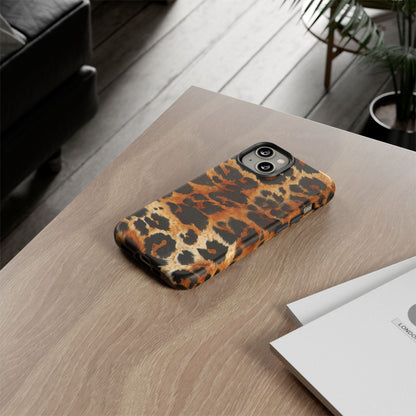 Leopard Print Tough Phone Case – Rugged Protective iPhone Cover