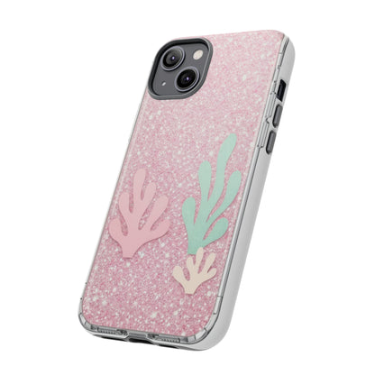 Pink Glitter Seaweed Tough Case - Sparkle Protective Phone Cover