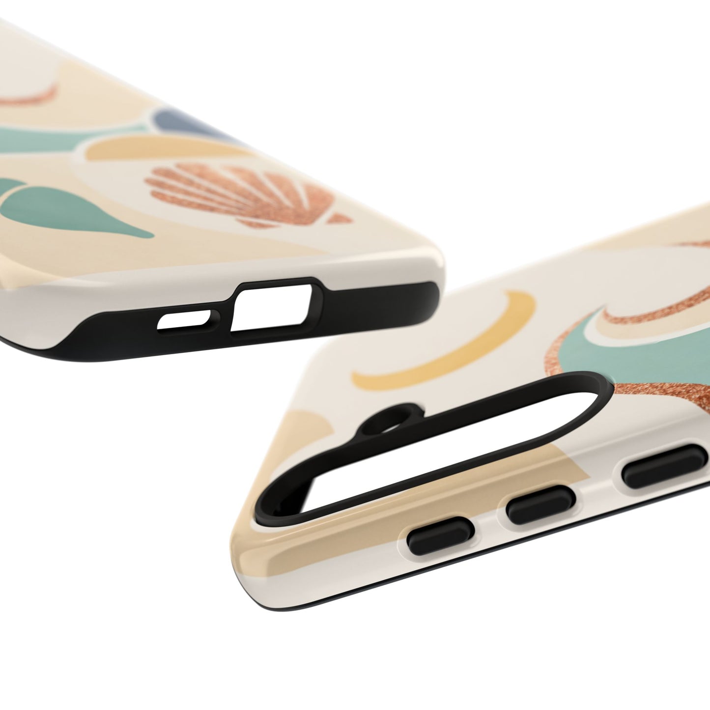 Sea Breeze Tough Phone Case — Retro Waves & Shells Design
