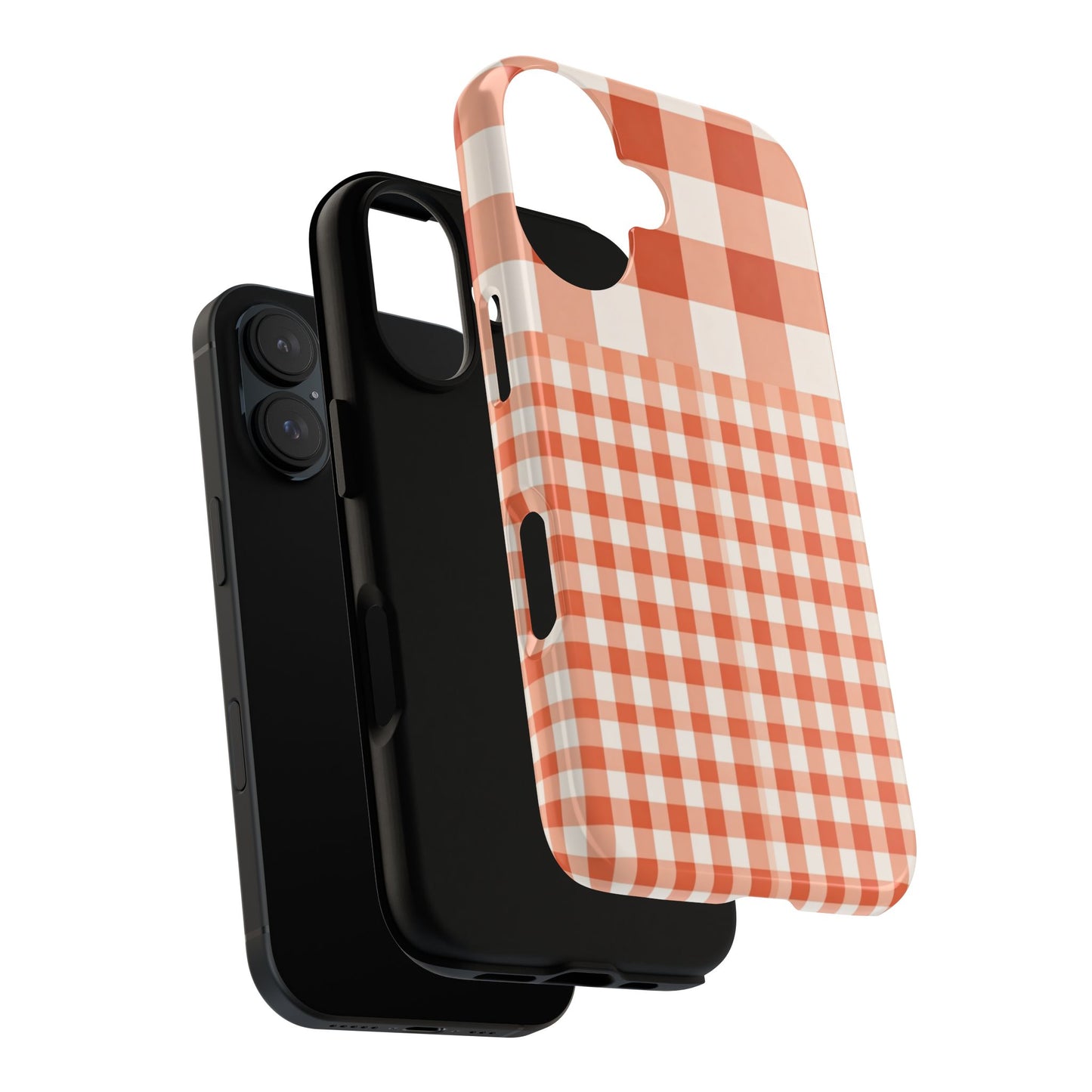 Buffalo Check Tough Phone Case — Orange Gingham Protective Cover